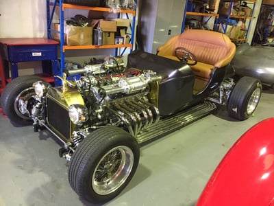 This Twin Supercharged, Ferrari- V12-Powered T Bucket Ain’t Your Typical Street Rod